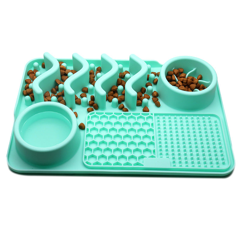 Feeder Enrichment Pad - Licking Mat, Slow Feeder and Bowl Combination