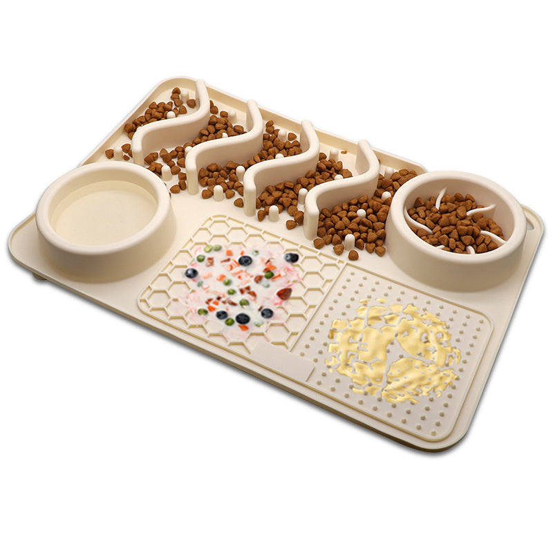 Feeder Enrichment Pad - Licking Mat, Slow Feeder and Bowl Combination