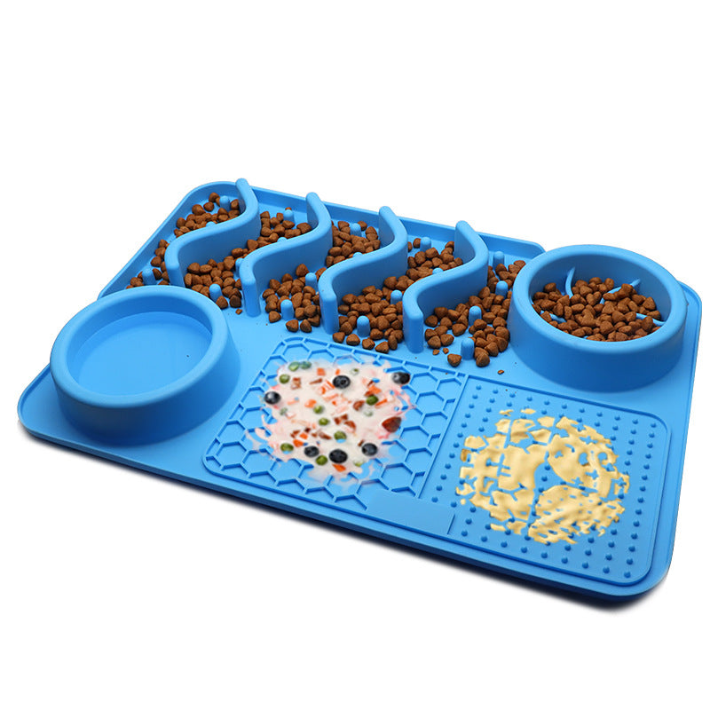 Feeder Enrichment Pad - Licking Mat, Slow Feeder and Bowl Combination