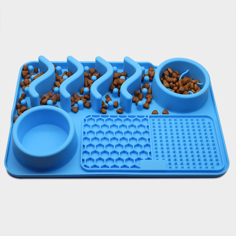 Feeder Enrichment Pad - Licking Mat, Slow Feeder and Bowl Combination